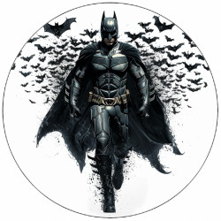 essbares Papier Batman schwarz-weiß Motiv 19,5 cm
