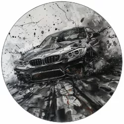 Essbares Papier BMW Schwarz-Weiß-Foto 19,5 cm