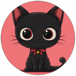 ESSbarer Papier schwarzes Kätzchen auf rosa Hintergrund 19,5 cm