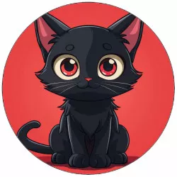 Essbares Papier schwarzes Kätzchen 19,5 cm