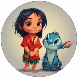 Essbares Papier Freunde von Lilo und Stitch 19,5 cm