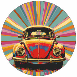 essbares Papier Pop-Art Bild Auto Käfer 19,5 cm
