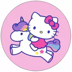 Essbares Papier Hello Kitty auf Einhorn 19,5 cm