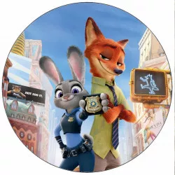 Essbares Papier Judy und Nick aus Zoomania 19,5 cm