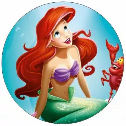 Essbares Papier Ariel und Krab 19,5 cm