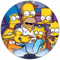 Essbares Papier Simpsonen auf dem Sofa 19,5 cm
