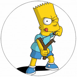 Essbares Papier Bart Simpson mit Steinschleuder 19,5 cm