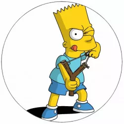 Essbares Papier Bart Simpson mit Steinschleuder 19,5 cm