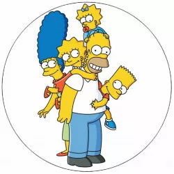 Essbares Papier The Simpson-Familie 19,5 cm