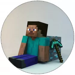 Essbarer Minecraft-Steve-Papier mit Würfel 19,5 cm