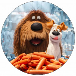 Essbares Papier Geheimnis des Haustierlebens Max und Duke 19,5 cm