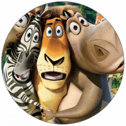 Essbares Papier Madagascar Tiere im Dschungel 19,5 cm