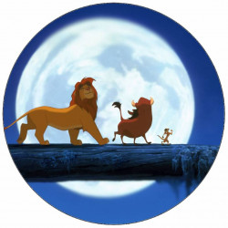 Essbares Papier Der König der Löwen Simba, Timon und Pumba bei Vollmond 19,5 cm