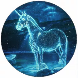 Essbares Papier Neon-Einhorn 19,5 cm