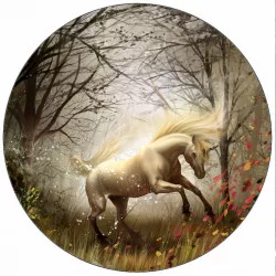Essbares Einhornpapier im Wald 19,5 cm