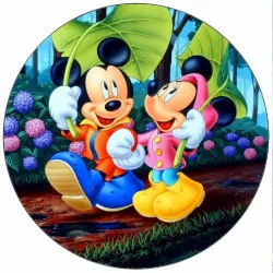 Essbares Papier Mickey und Minnie 19,5 cm