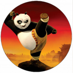 essbarer Papier Kung Fu Panda Po und Sonnenuntergang 19,5 cm