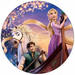 essbares Papier an der Locke von Lotta und Evžen mit Maximus auf dem Boot 19,5 cm