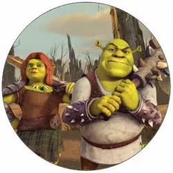 Essbares Papier Shrek und Fiona 19,5 cm