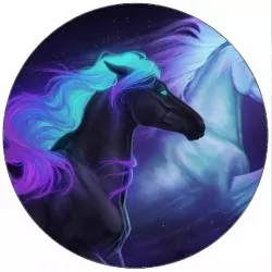 Essbares Papier neonfarbener Pferdchen Fantasy 19,5 cm