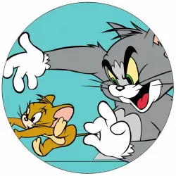 Essbares Papier Tom und Jerry, neckend, 19,5 cm
