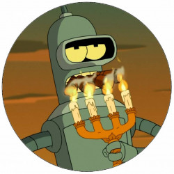 Essbares Papier Futurama Bender mit Fackel 19,5 cm