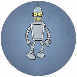 Essbares Papier Futurama Bender auf grauem Hintergrund 19,5 cm