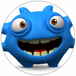 Essbares Papier grinsendes Monsterchen 19,5 cm