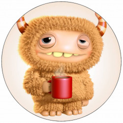 Essbares Monster-Papier mit Kaffeebecher 19,5 cm