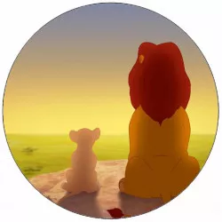 Essbares Papier Löwe Wache Simba und Vater 19,5 cm