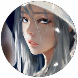 Essbares Papier Mädchen mit grauen Haaren 19,5 cm