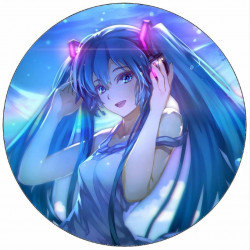 essbares Papier Anime-Mädchen mit blauen Haaren 19,5 cm