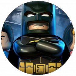 Essbares Papier Lego Batman, Superman und Wonder Woman 19,5 cm