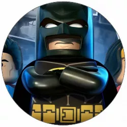 Essbares Papier Lego Batman, Superman und Wonder Woman 19,5 cm
