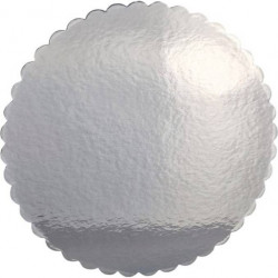 Cake Star Tortenunterlage grob gewellt, silbern, Kreis 22 cm (1 Stück)