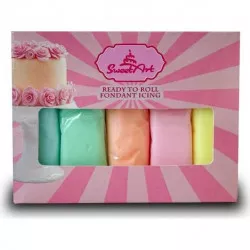 SweetArt Roll- und Modelliermasse Vanille Pastellmischung (5x100 g)