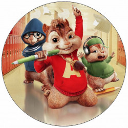 Essbares Papier Alvin und die Chipmunks in der Schule 19,5 cm
