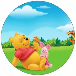 Essbares Papier Hundertmorgenwald Pooh und das Schweinchen 19,5 cm
