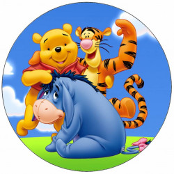 Essbares Papierchen Honigbär Pooh, Tiger und Esel 19,5 cm