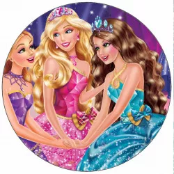 Essbares Barbie-Puppenpapier mit Krone 19,5 cm