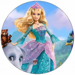 Essbares Papier Barbie und Elefant, 19,5 cm