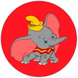 Essbares Papier Dumbo rotes Hintergrund 19,5 cm