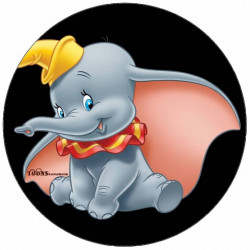 essbares Papier Dumbo, der auf dem Boden sitzt, 19,5 cm