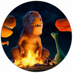 Essbares Papier Braver Dinosaurier am Lagerfeuer 19,5 cm