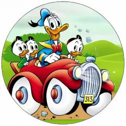 Essbares Papier Enten Donald mit Neffen 19,5 cm