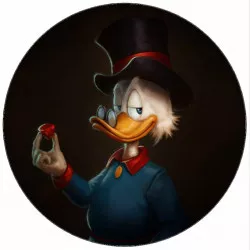 essbares Papier Onkel Scrooge mit Diamant 19,5 cm