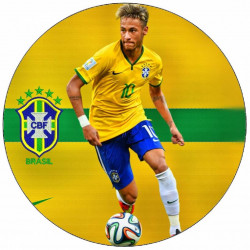 Essbares Papier Neymar mit brasilianischer Flagge 19,5 cm