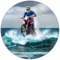 Essbares Papier „Motocross auf Wasser“, 19,5 cm