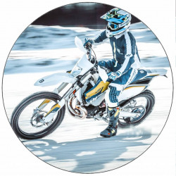 Essbares Papier Motocross auf Schnee 19,5 cm