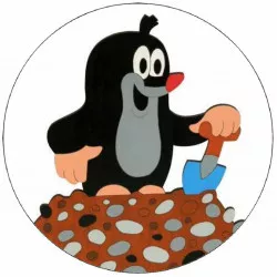 Essbares Papier Erdbeerkäferchen mit Schaufel 19,5 cm